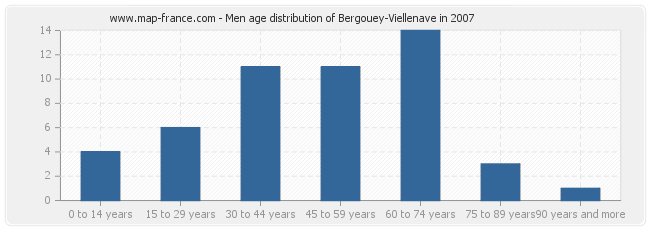 Men age distribution of Bergouey-Viellenave in 2007