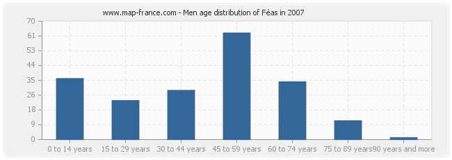 Men age distribution of Féas in 2007