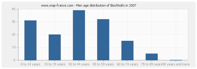 Men age distribution of Bischholtz in 2007