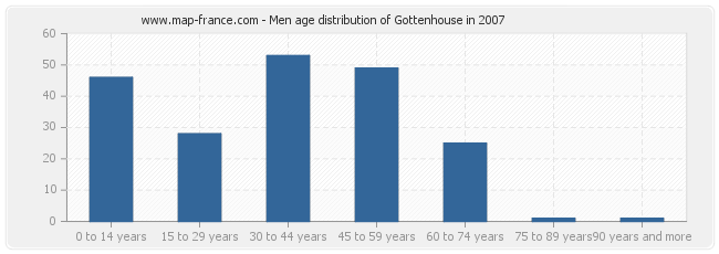 Men age distribution of Gottenhouse in 2007