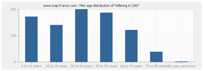 Men age distribution of Fellering in 2007