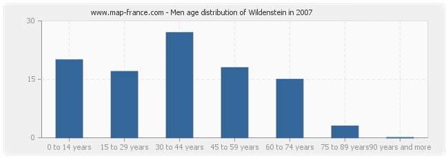 Men age distribution of Wildenstein in 2007