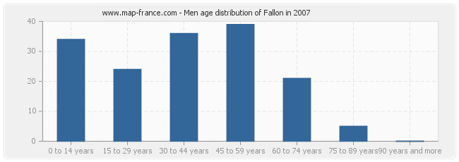 Men age distribution of Fallon in 2007
