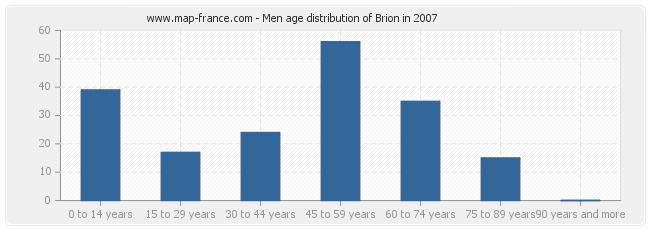 Men age distribution of Brion in 2007