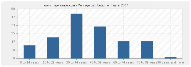 Men age distribution of Fley in 2007