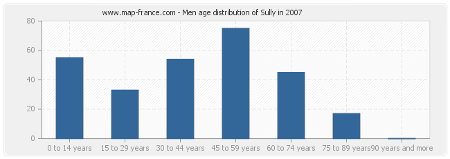 Men age distribution of Sully in 2007