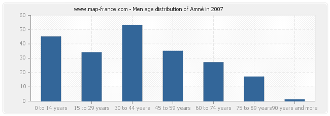 Men age distribution of Amné in 2007