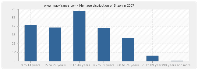 Men age distribution of Brizon in 2007