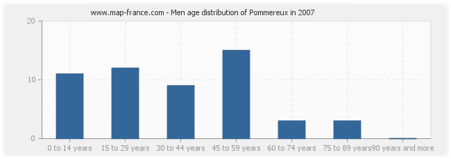 Men age distribution of Pommereux in 2007