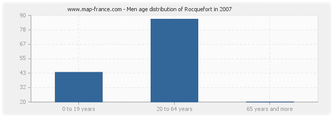 Men age distribution of Rocquefort in 2007