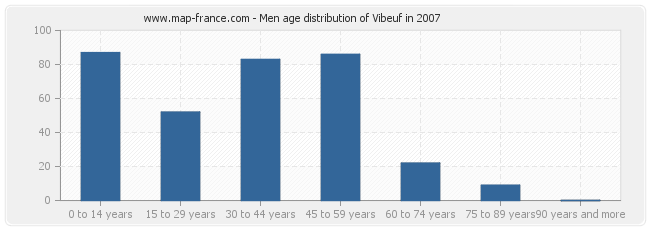Men age distribution of Vibeuf in 2007