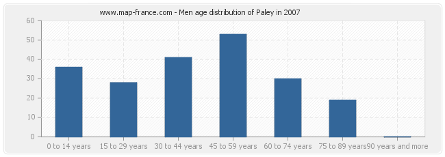 Men age distribution of Paley in 2007