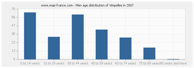 Men age distribution of Vimpelles in 2007