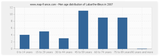 Men age distribution of Labarthe-Bleys in 2007