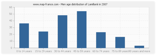 Men age distribution of Lamillarié in 2007