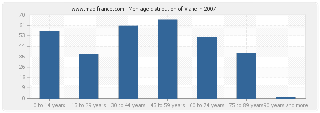 Men age distribution of Viane in 2007