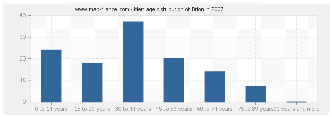 Men age distribution of Brion in 2007