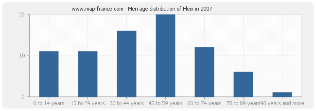 Men age distribution of Fleix in 2007