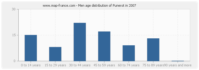 Men age distribution of Punerot in 2007