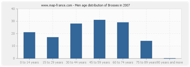 Men age distribution of Brosses in 2007