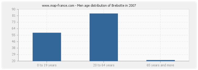 Men age distribution of Brebotte in 2007