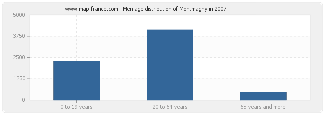 Men age distribution of Montmagny in 2007