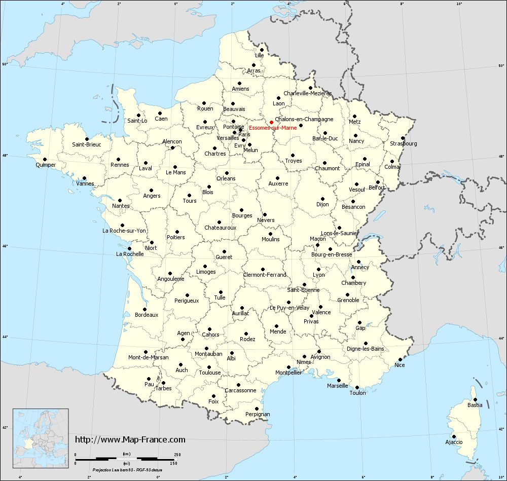 Administrative map of Essômes-sur-Marne