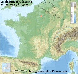 Vézaponin on the map of France