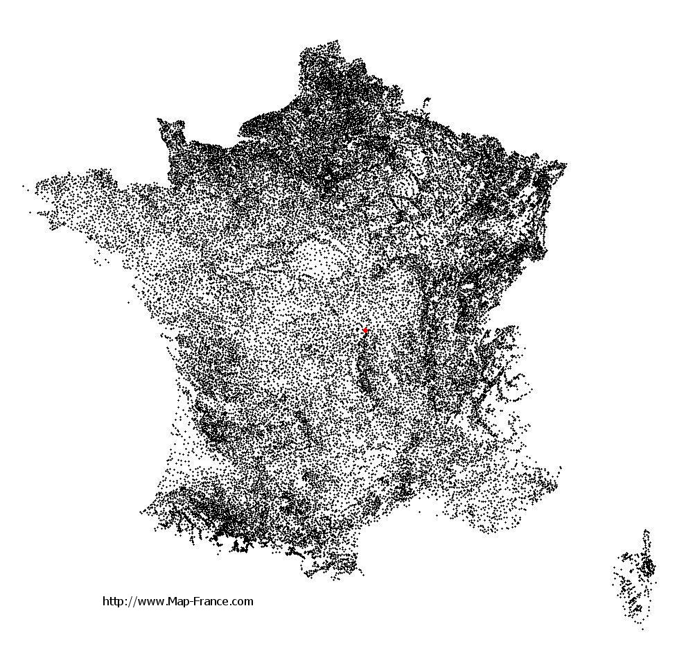 Meillard on the municipalities map of France
