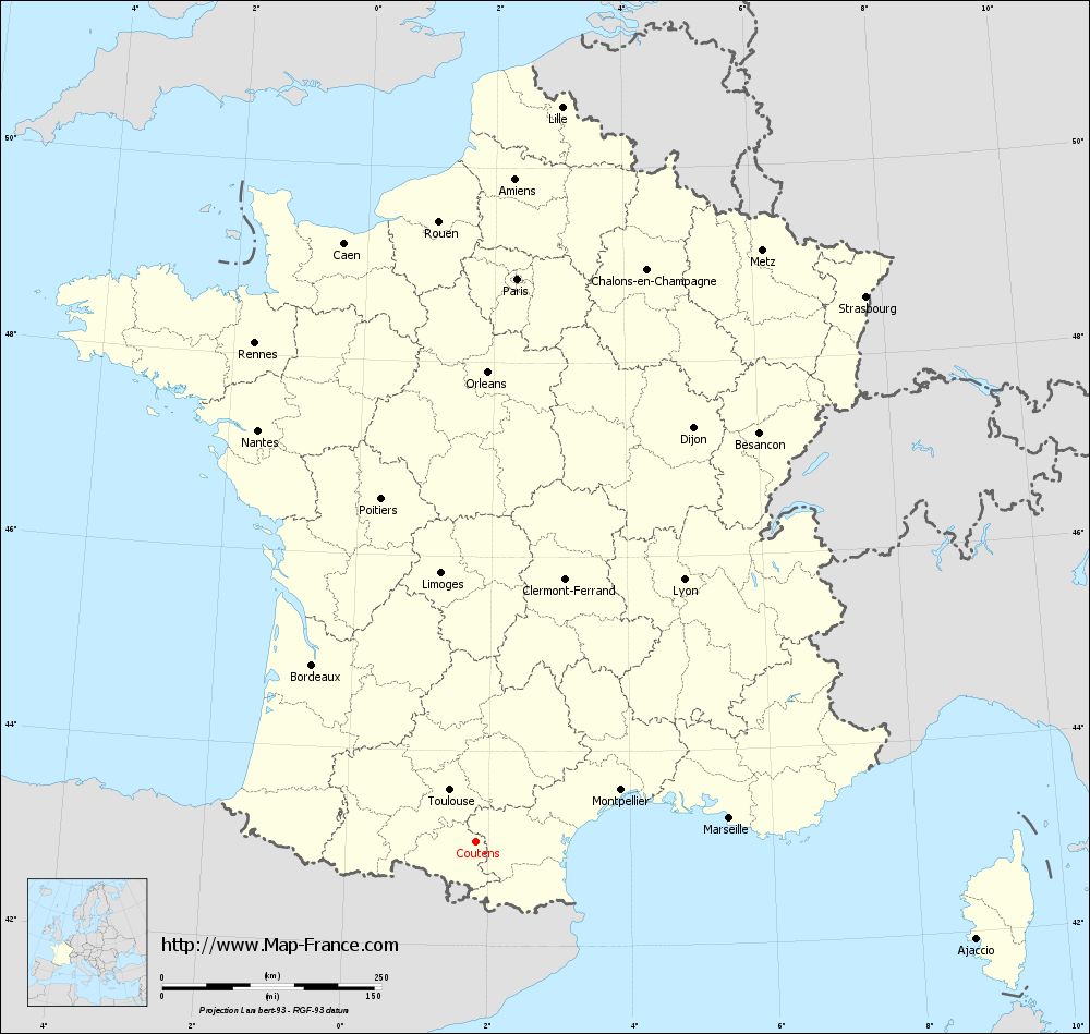 Carte administrative of Coutens