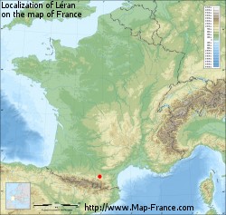 Léran on the map of France