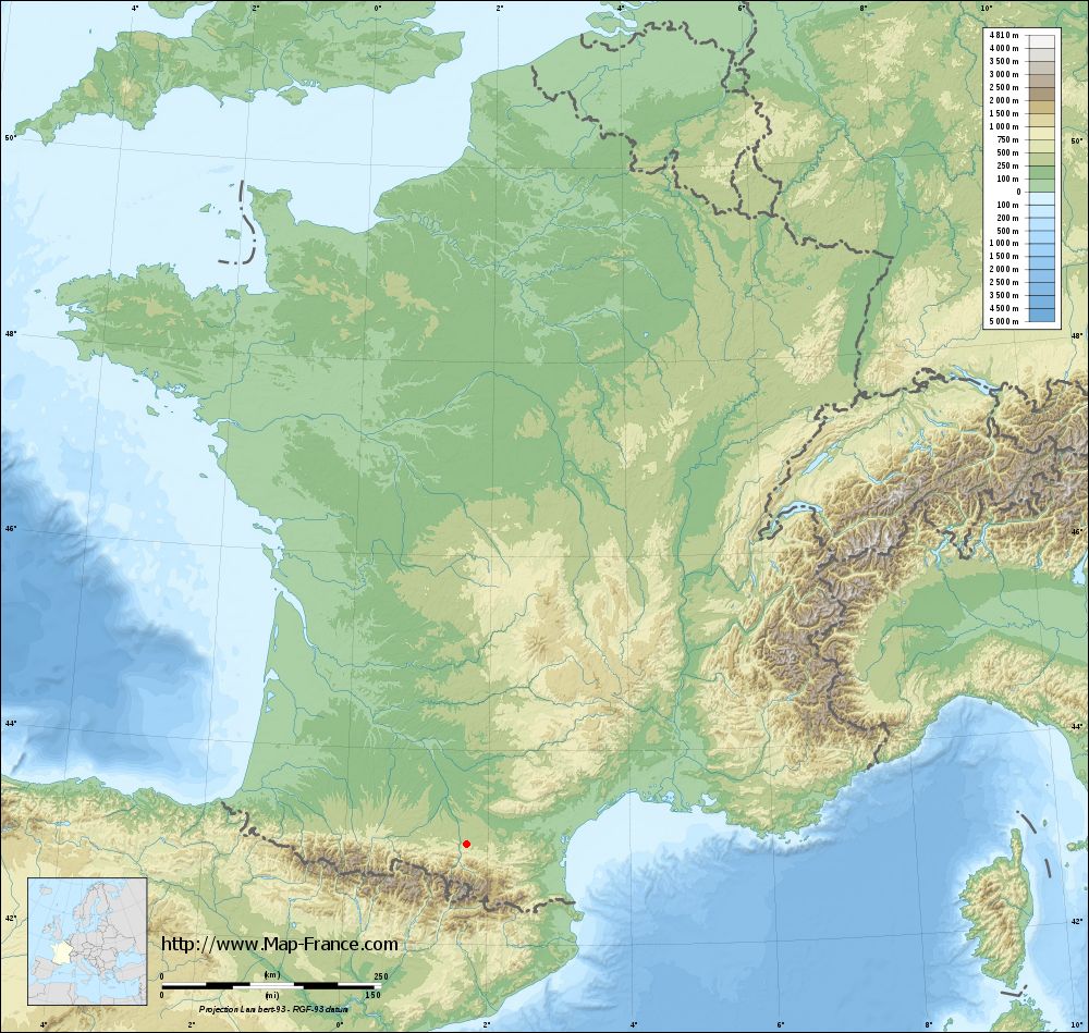 Base relief map of Malléon