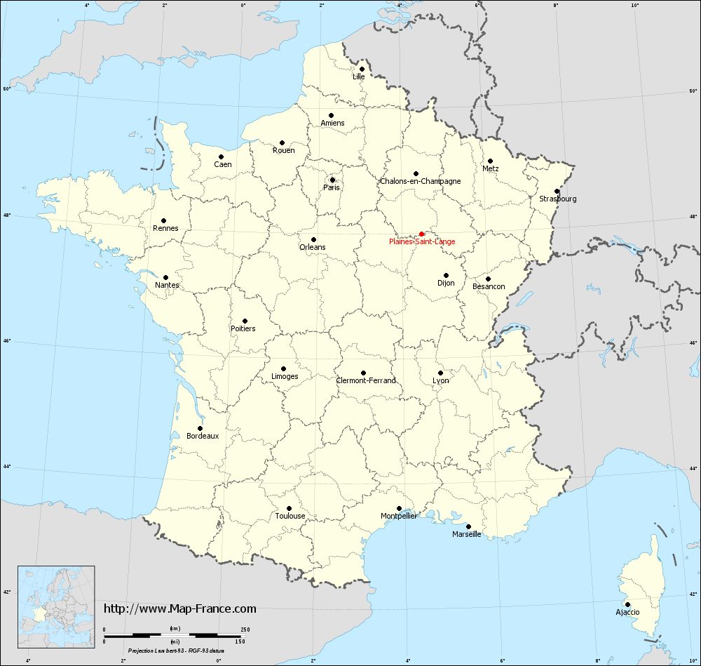 Carte administrative of Plaines-Saint-Lange