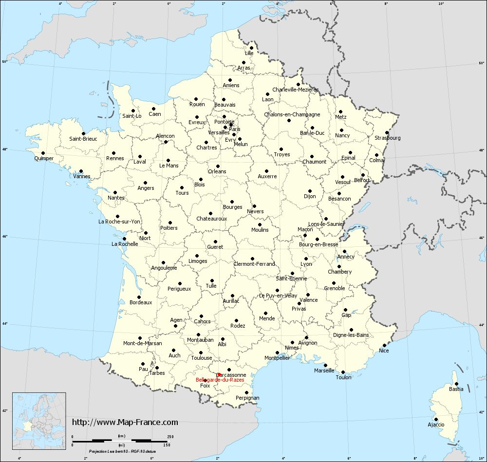 Administrative map of Bellegarde-du-Razès