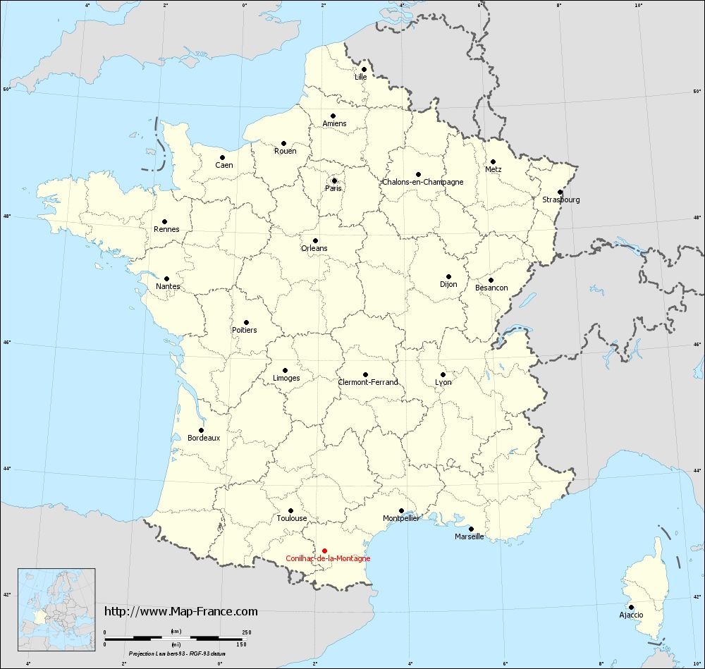 Carte administrative of Conilhac-de-la-Montagne