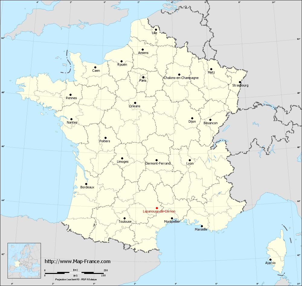 Carte administrative of Lapanouse-de-Cernon