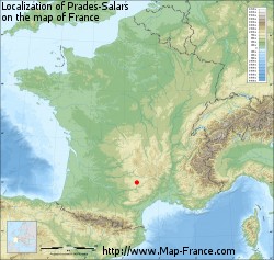 Prades-Salars on the map of France