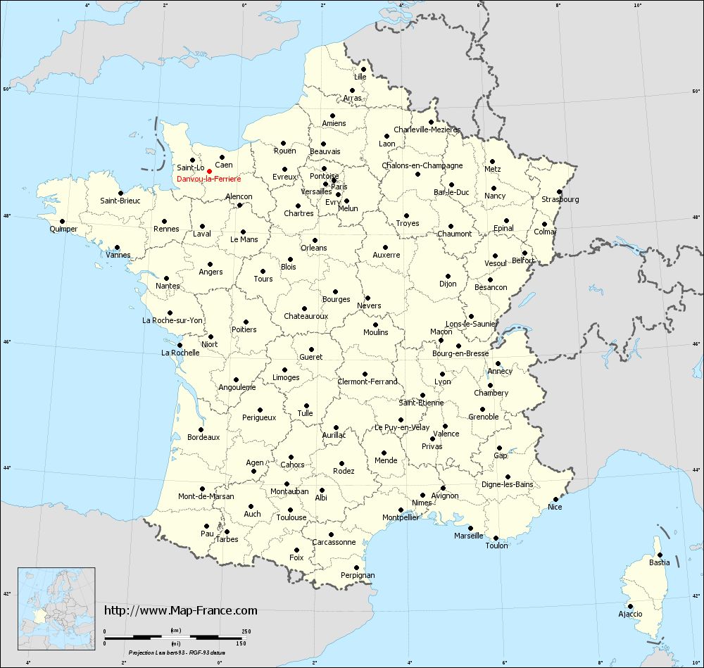 Administrative map of Danvou-la-Ferrière