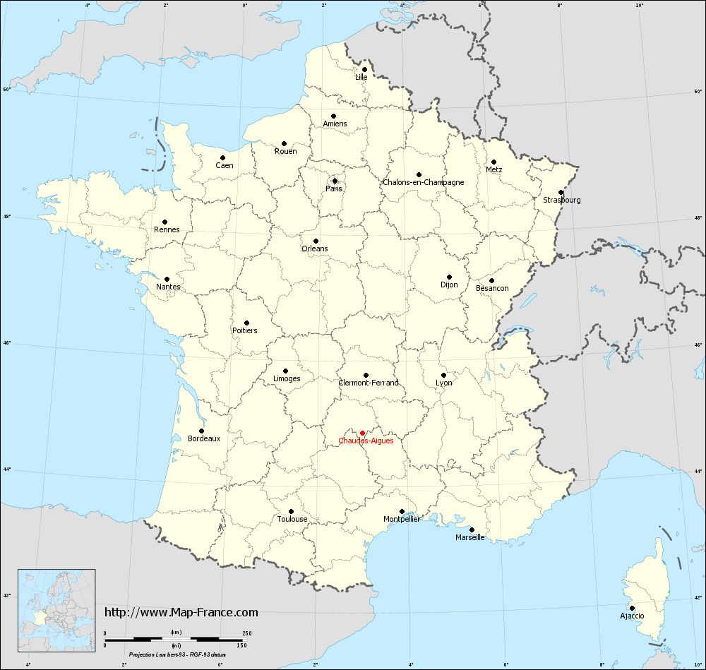 Carte administrative of Chaudes-Aigues