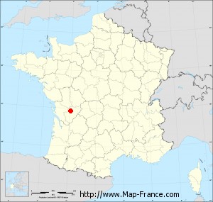 Small administrative base map of Ambérac