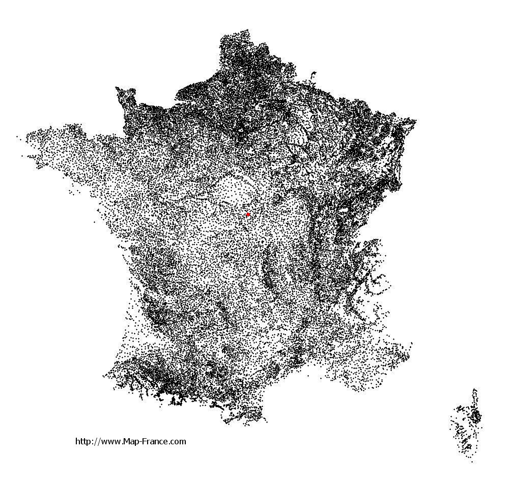 Crosses on the municipalities map of France