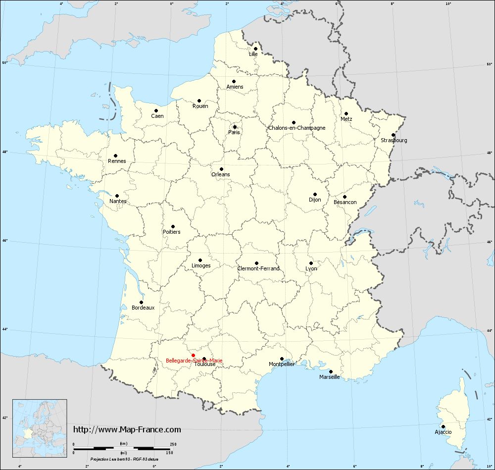 Carte administrative of Bellegarde-Sainte-Marie