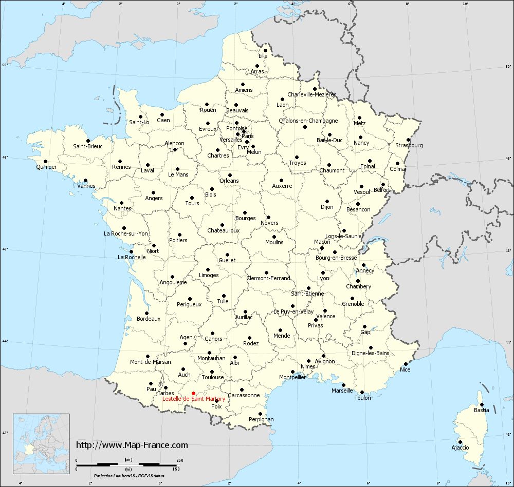 Administrative map of Lestelle-de-Saint-Martory