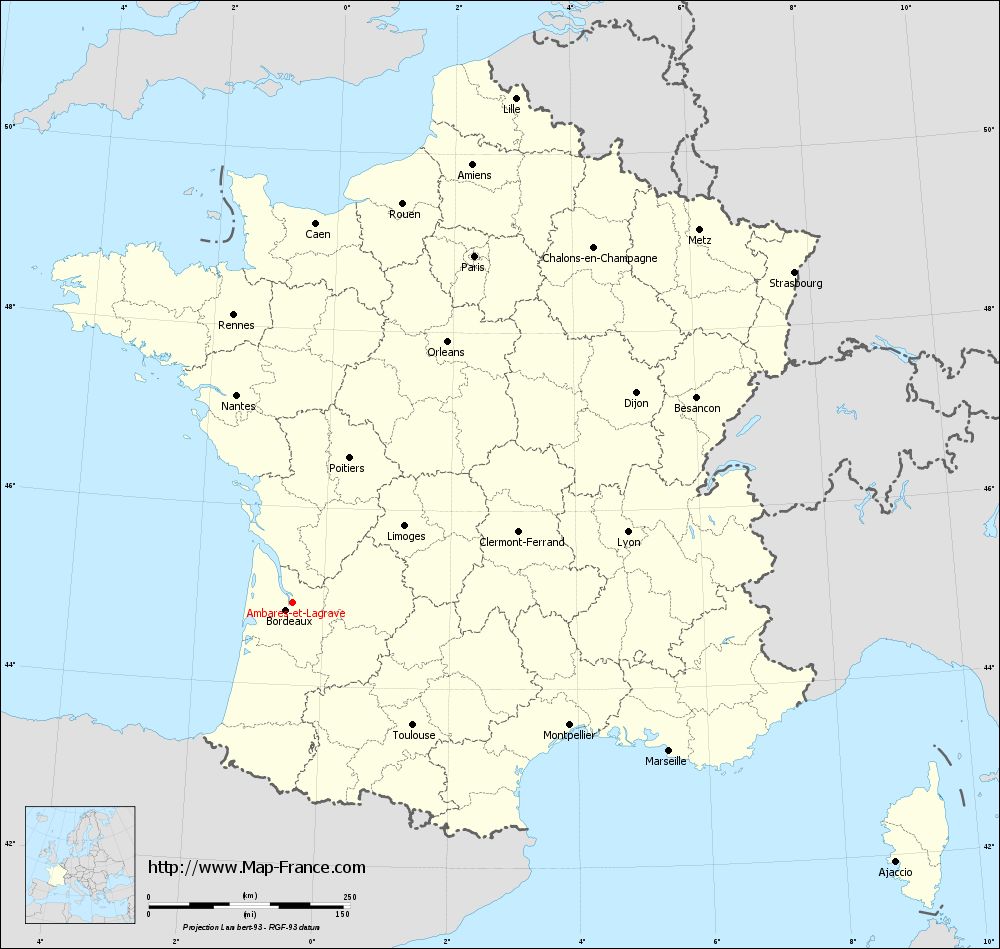 Carte administrative of Ambarès-et-Lagrave