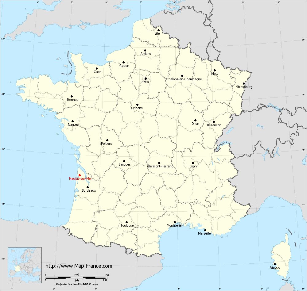 Carte administrative of Naujac-sur-Mer