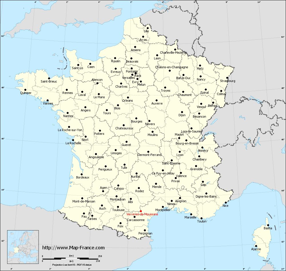 Administrative map of Verreries-de-Moussans