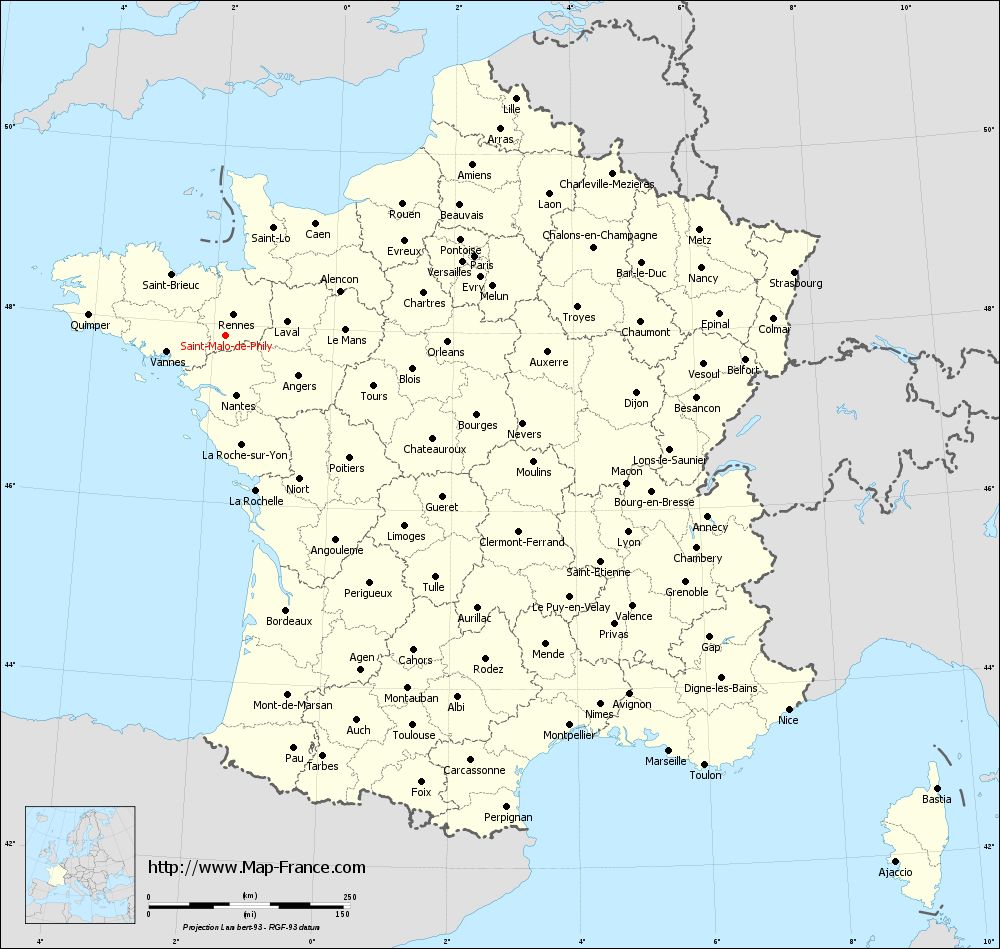 Administrative map of Saint-Malo-de-Phily