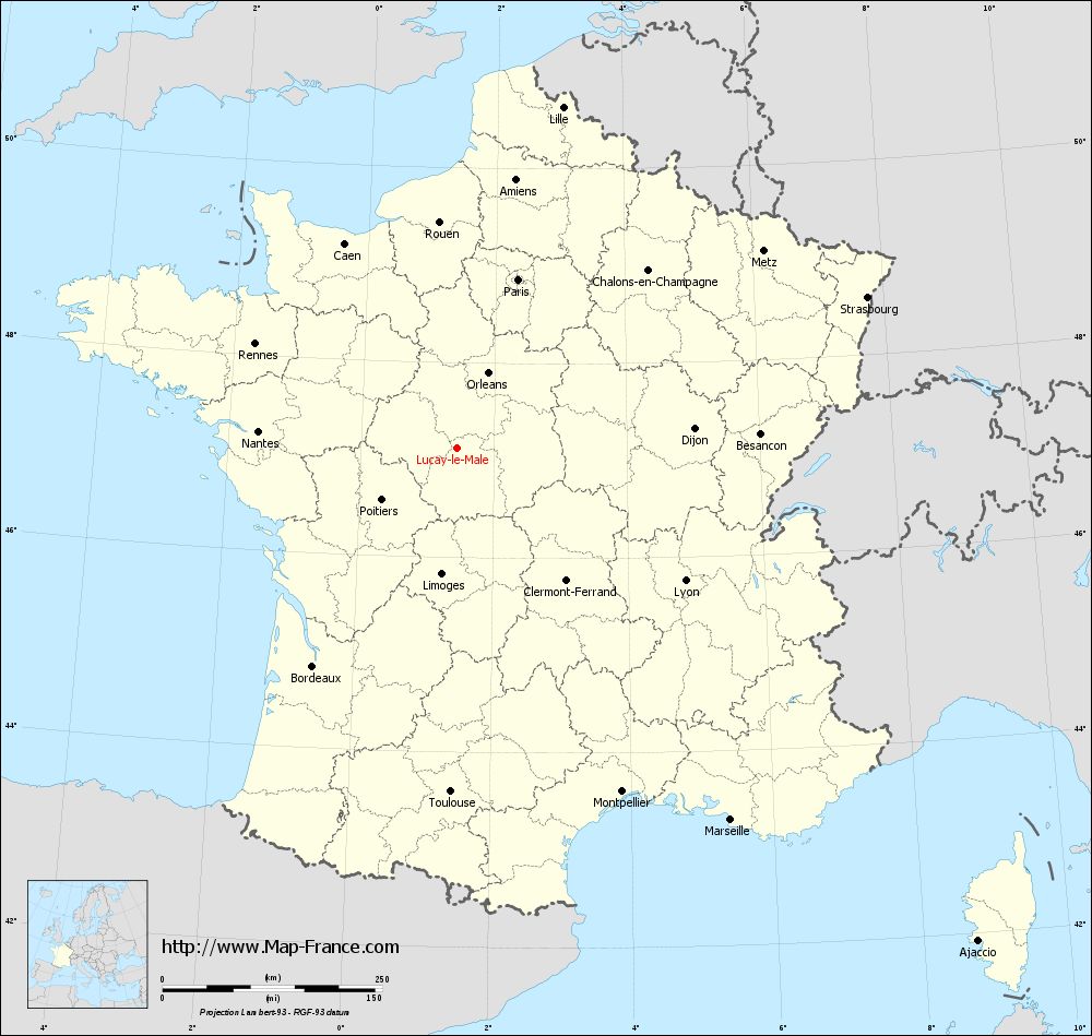 Carte administrative of Luçay-le-Mâle
