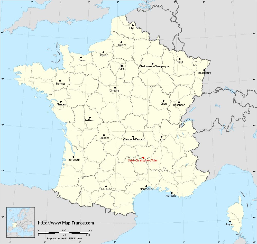Carte administrative of Saint-Christophe-d'Allier