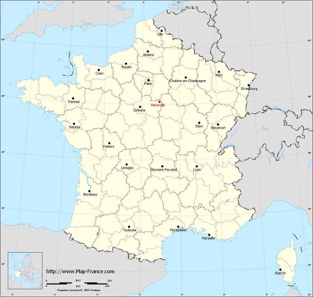 Carte administrative of Mérinville